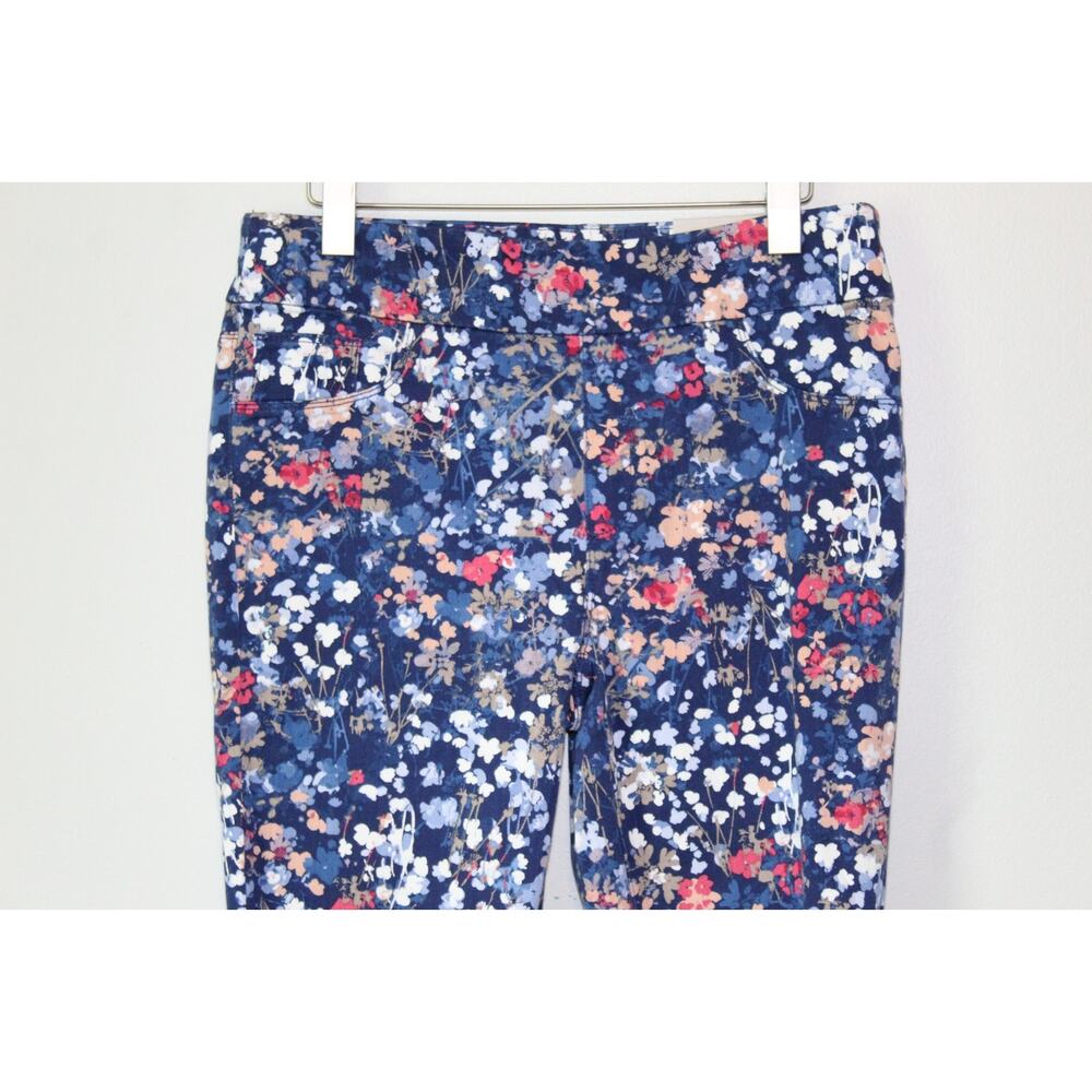 NWT Chico's Petal Print Pull On Jeggings Blue Floral Pants Size 1R 8 H13263 - Picture 3 of 16
